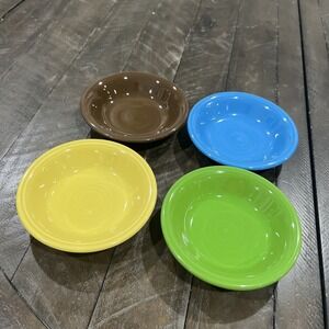 Fiesta Berry Dessert Bowl 5.5"  Fiestaware Set Of 4 Chocolate Sunflower Blue